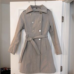 Guess small light gray thick trench coat